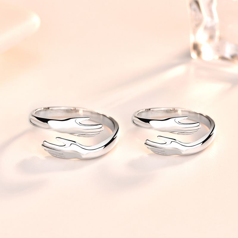 Embrace You with Both Hands Sterling Silver Adjustable Promise Ring